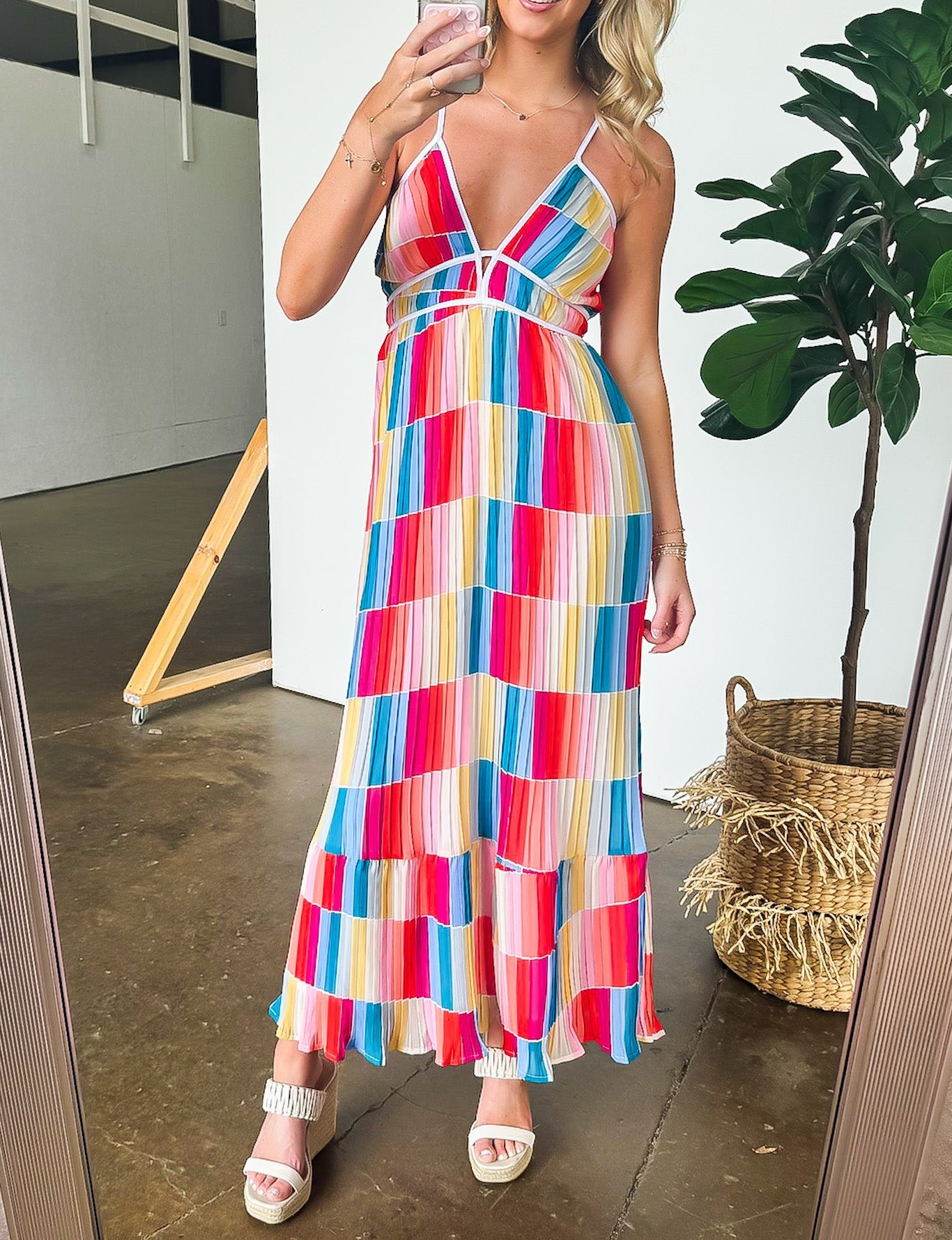 Rainbow Summer Multi Color Maxi Dress
