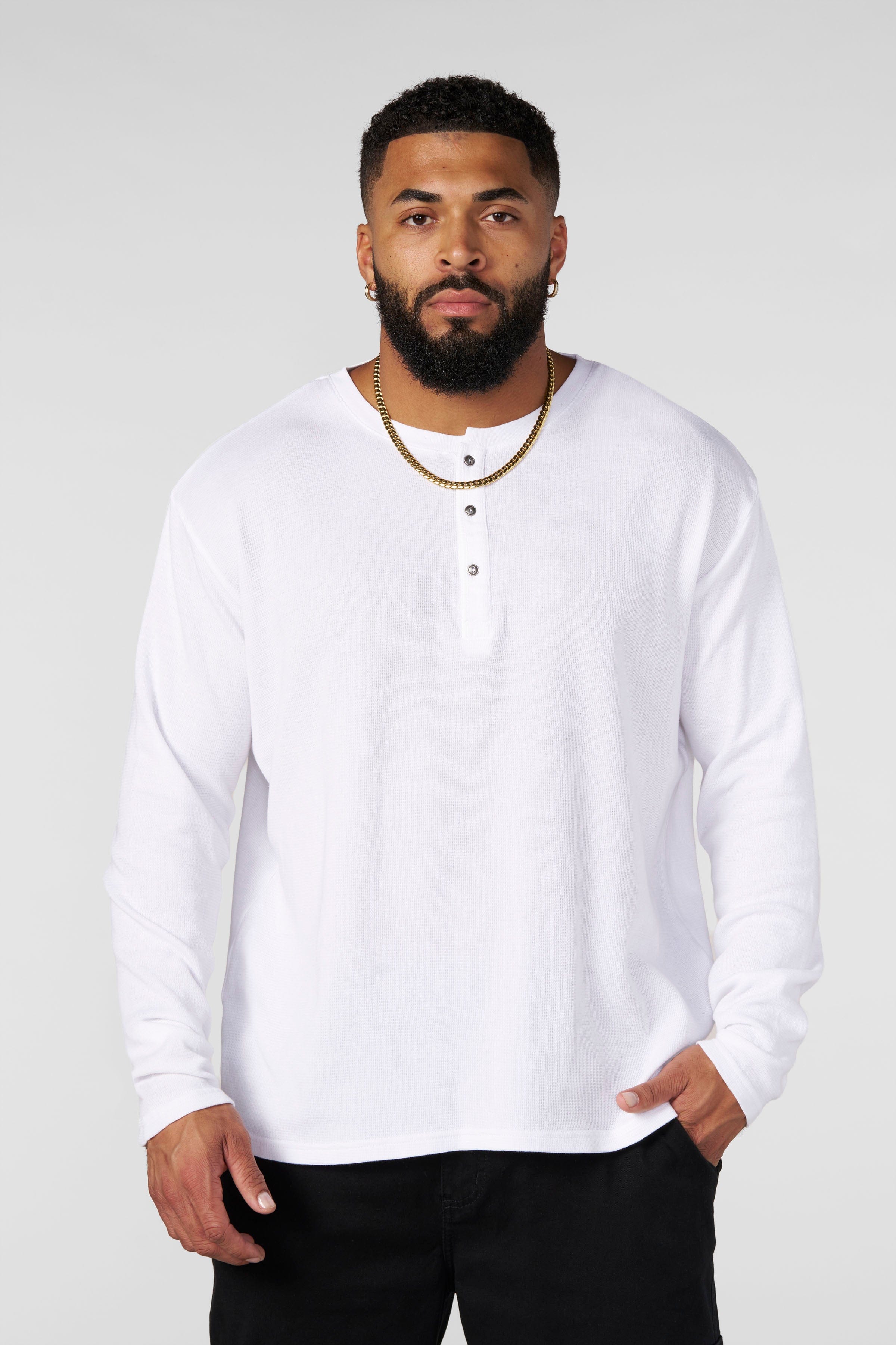 8034 - Henley Thermal Longsleeves