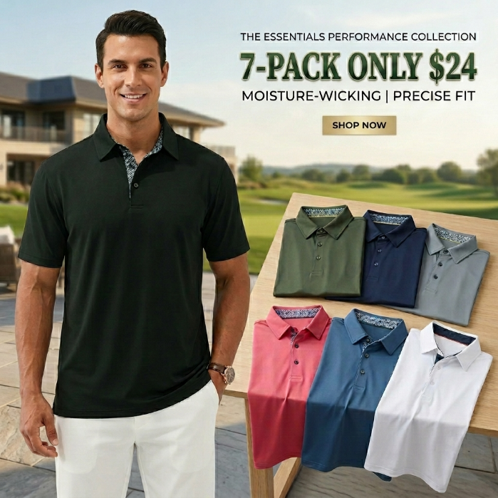 Men’s Classic Cotton Short-Sleeve Polo Shirt