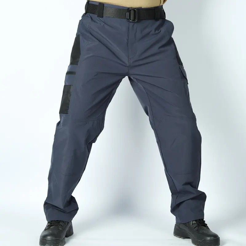 🔥Men's Solid Color Tactical Work Pants with Multiple Pockets and Zipper Closures