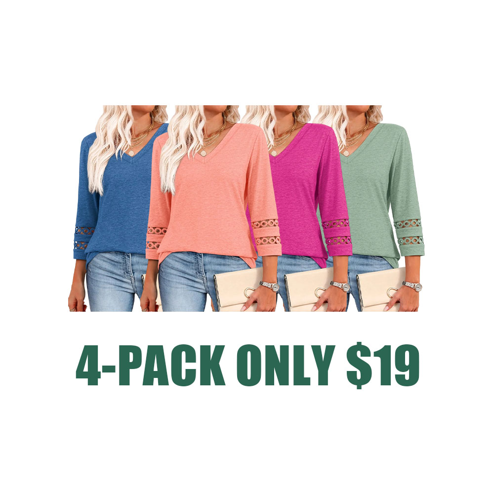 Women’s 3/4 Sleeve V-Neck Essential Tee