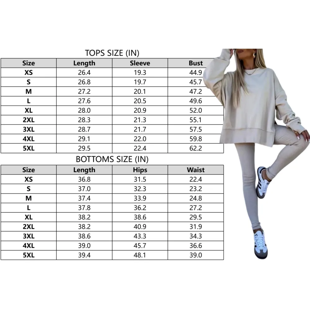 Women's Solid Long Sleeve Pullover & Leggings Sports Set