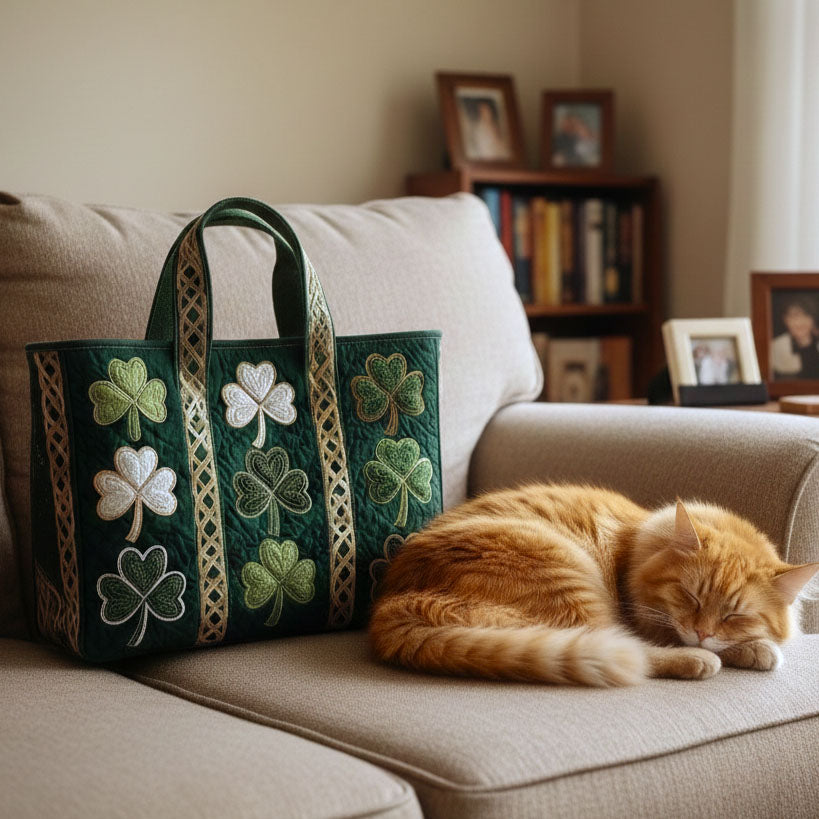 Irish Shamrock Quilted Tote Bag GFTOTP9063