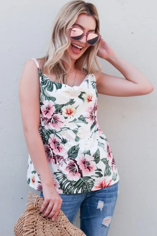 Floral Printed Casual Tank Top