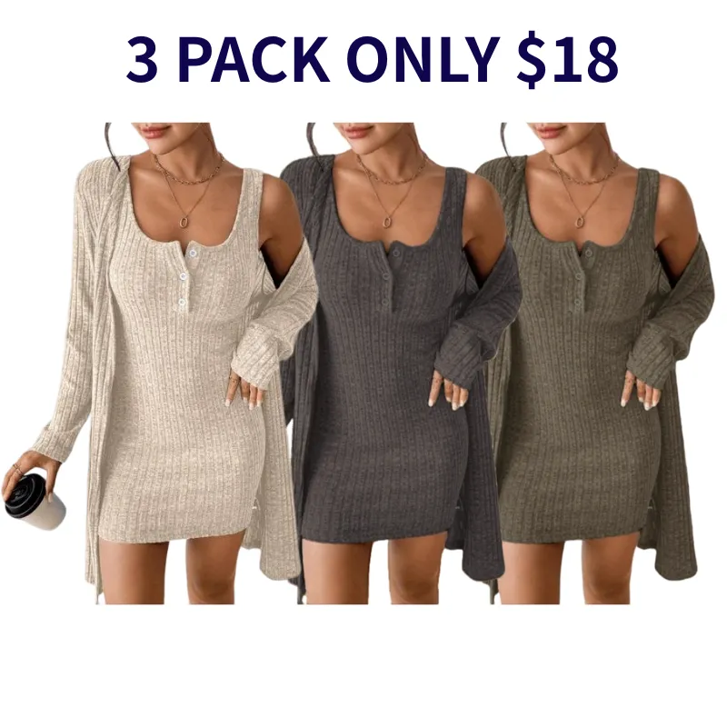 Women's Striped Dress Set