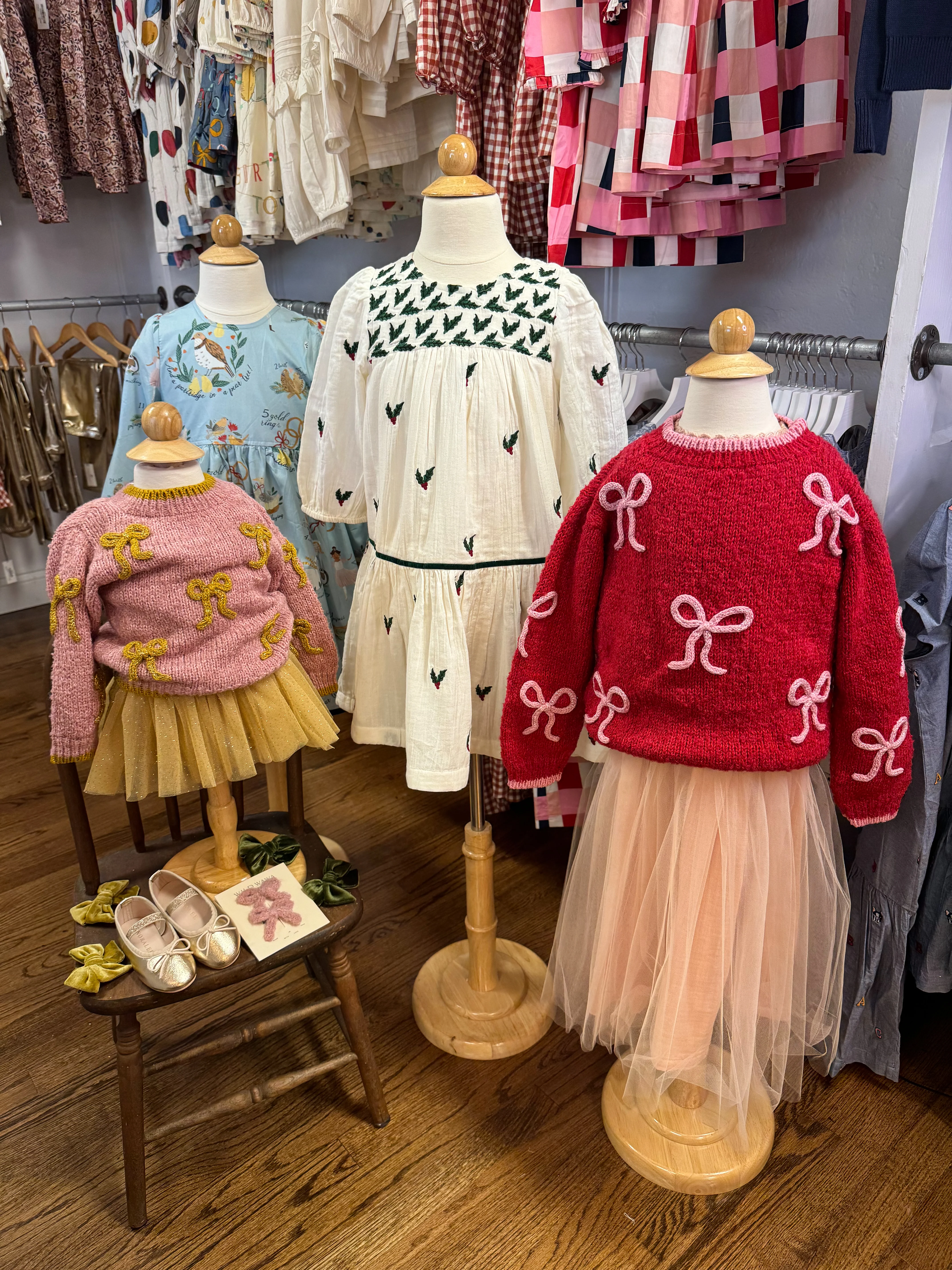 Pointelle Knit Dress- Pink