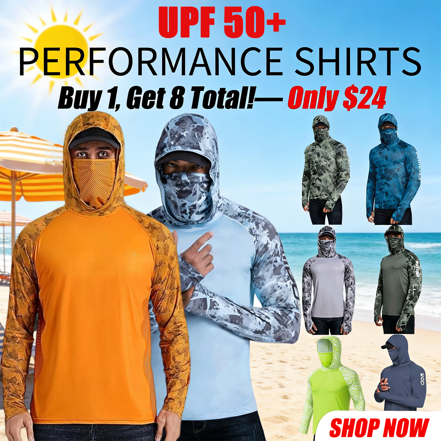 ☀️Men’s UPF 50+ Sun Protection Hoodie with UV Detection