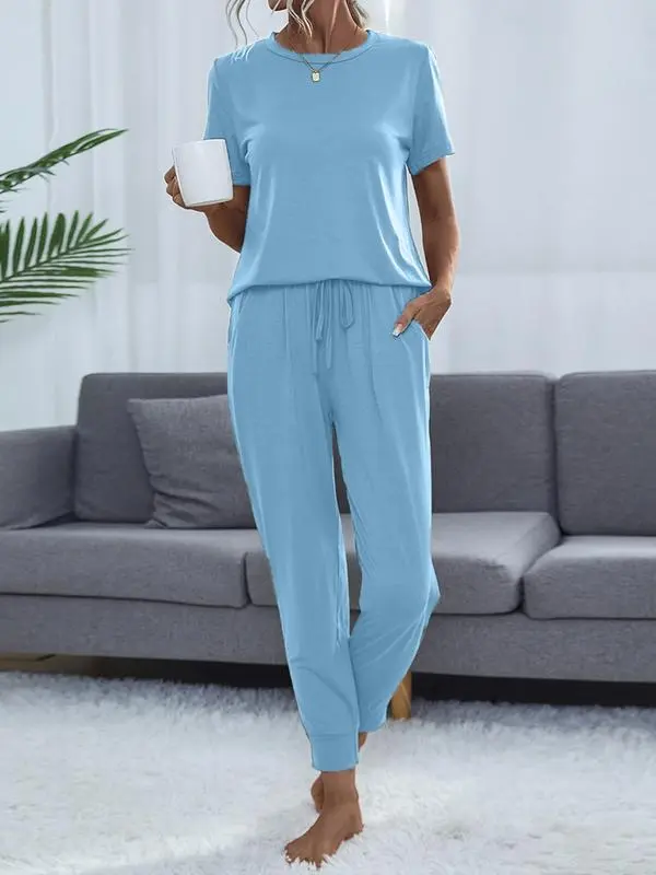 Women's Comfortable Solid Color Lounge Set