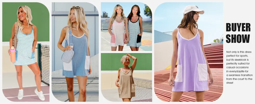 Womens Athletic Dress Romper Dress with Built in Shorts