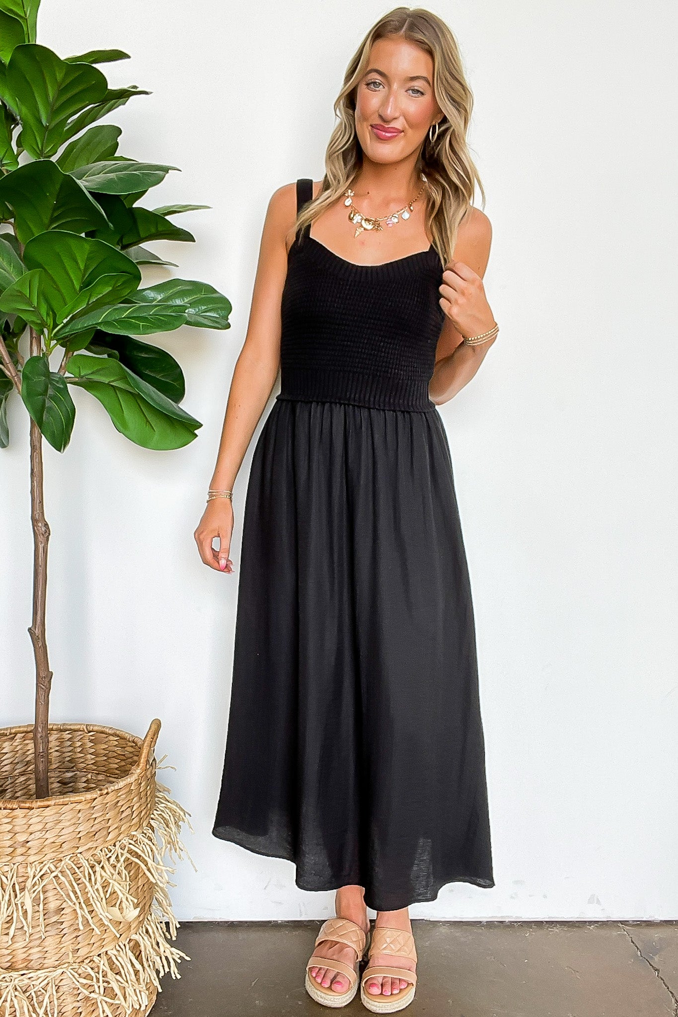 Sweater Knit Top Midi Dress