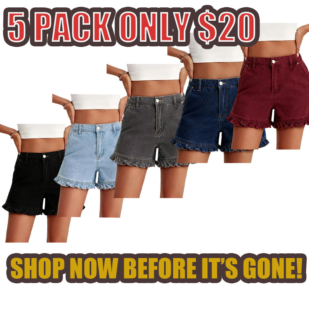 Women’s Summer Ruffle High-Waisted Denim Shorts