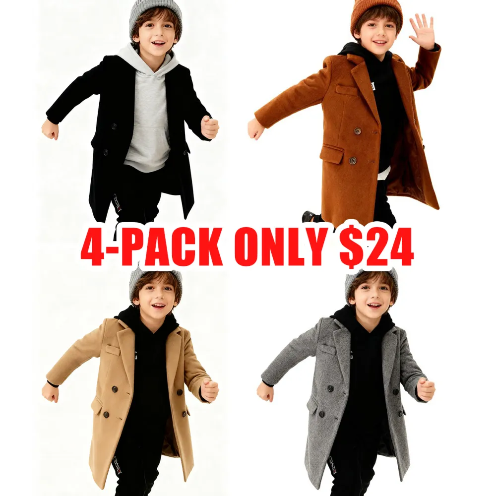 Kids Mid-to-Long Autumn & Winter College-Style Coat