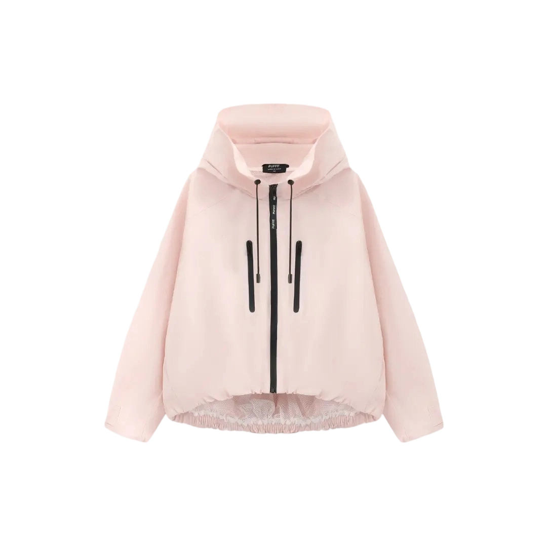 Women's Stylish Pleated Hem Rain Jacket