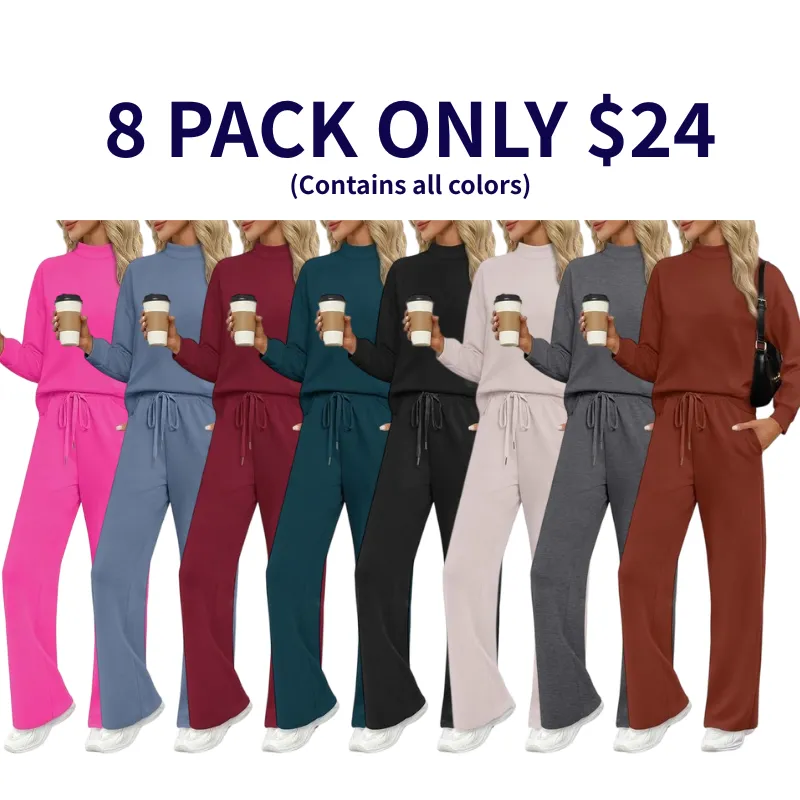 🔥Women's turtleneck top and casual suit set🔥