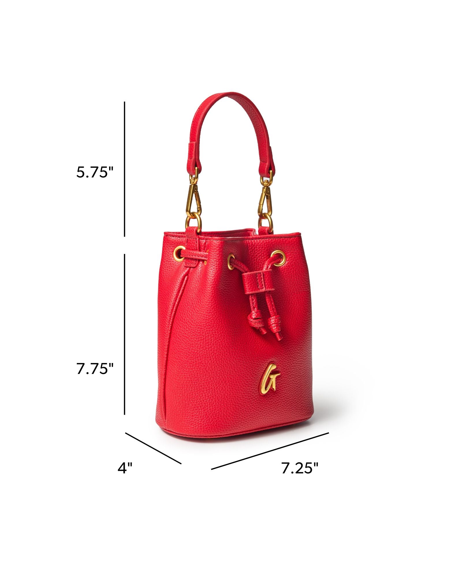 MINI PEBBLE BUCKET BAG - RED