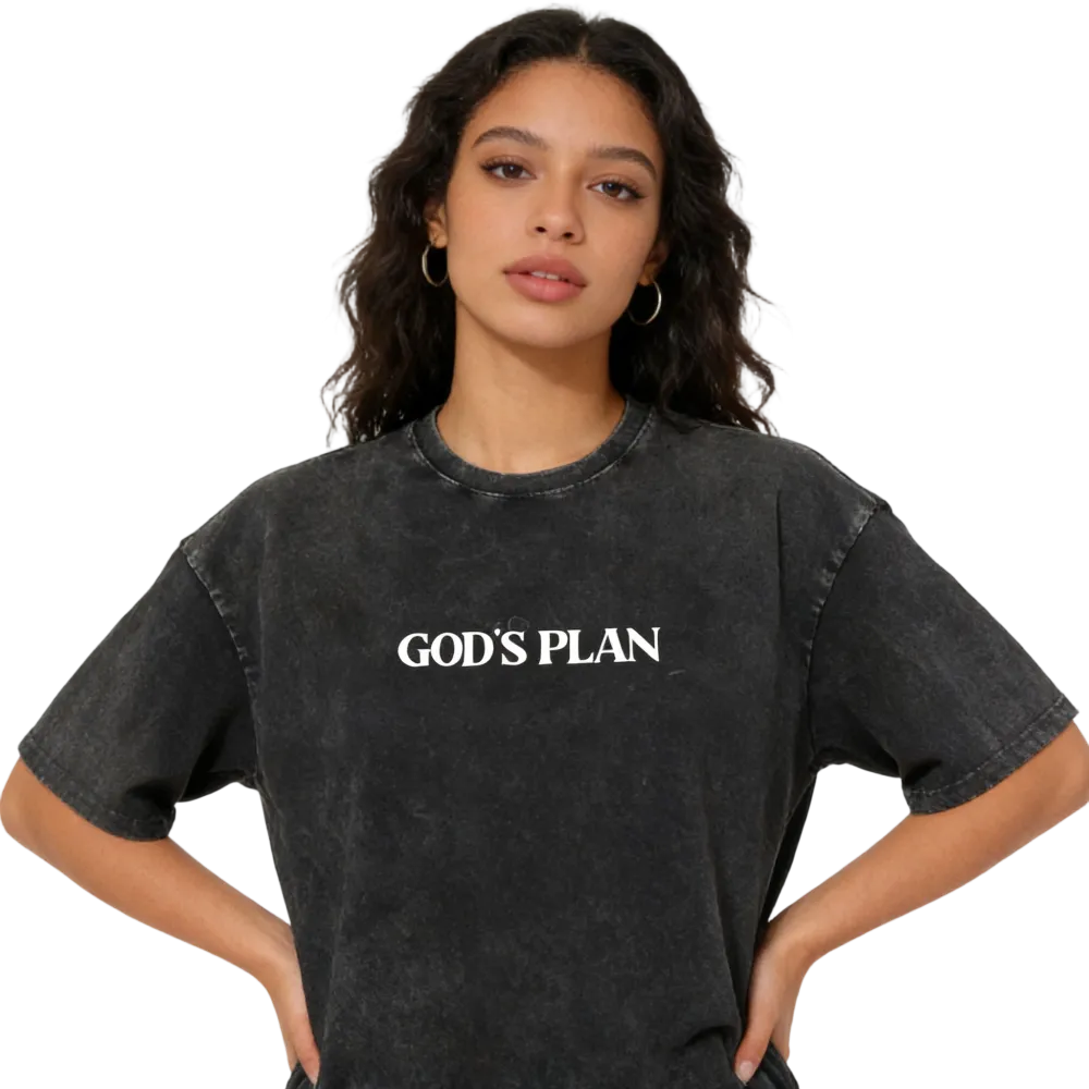 Women's God's Plan Washed Vintage Tee