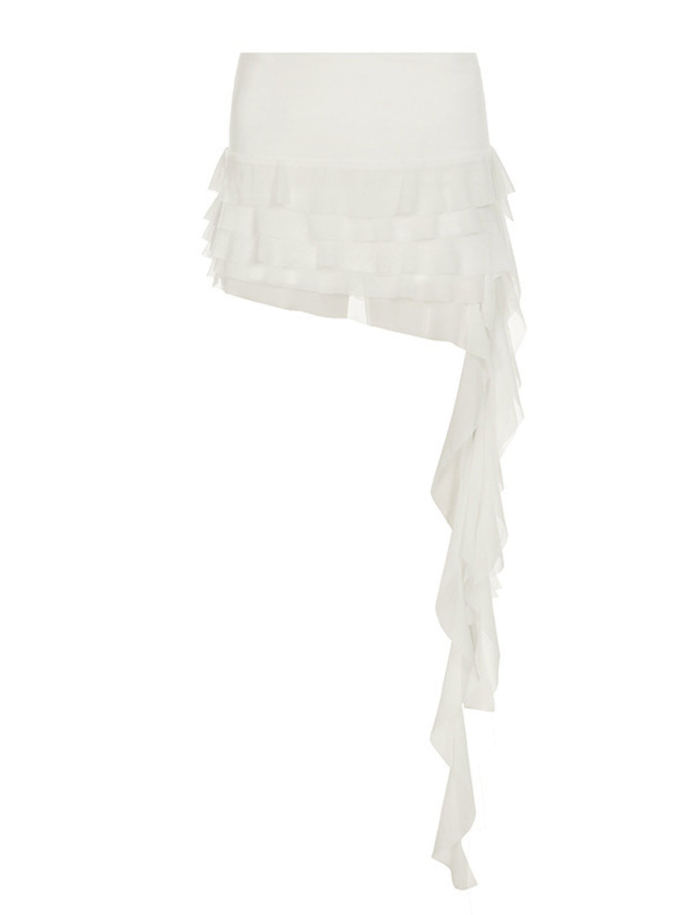Ruffled Asymmetrical Mini Skirt