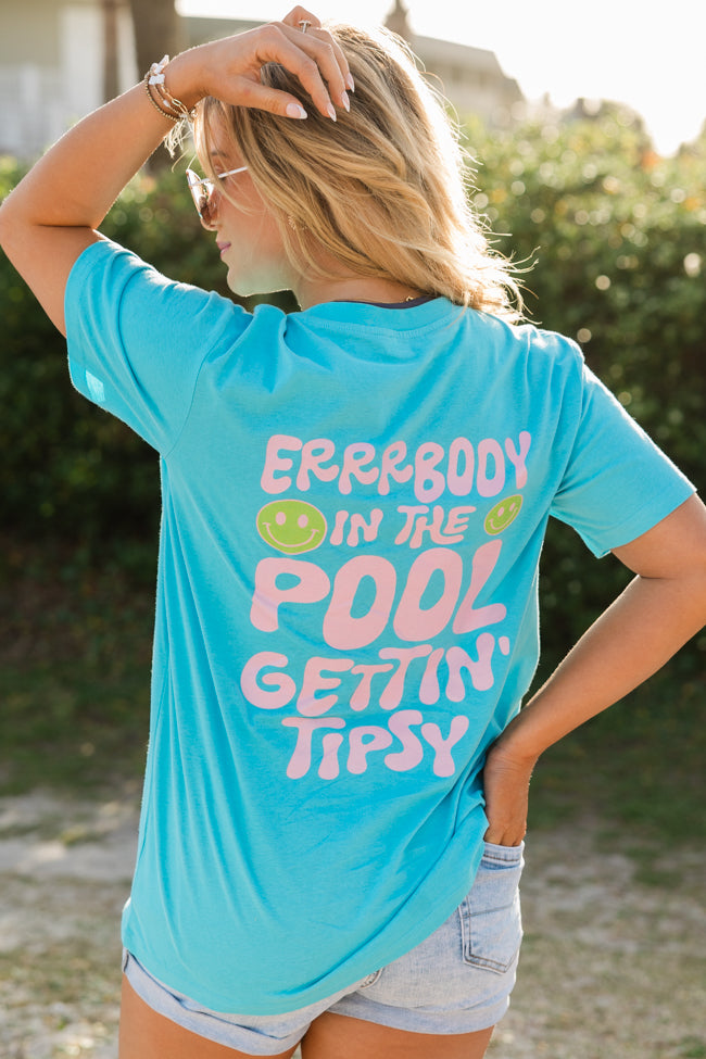 Errrbody At The Pool Aqua Blue Graphic Tee