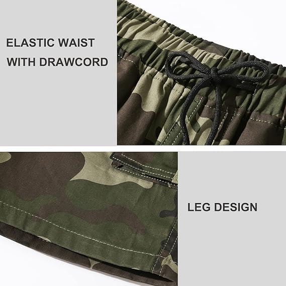 Men’s Tactical Camo Cargo Shorts with Multi-Pocket Design