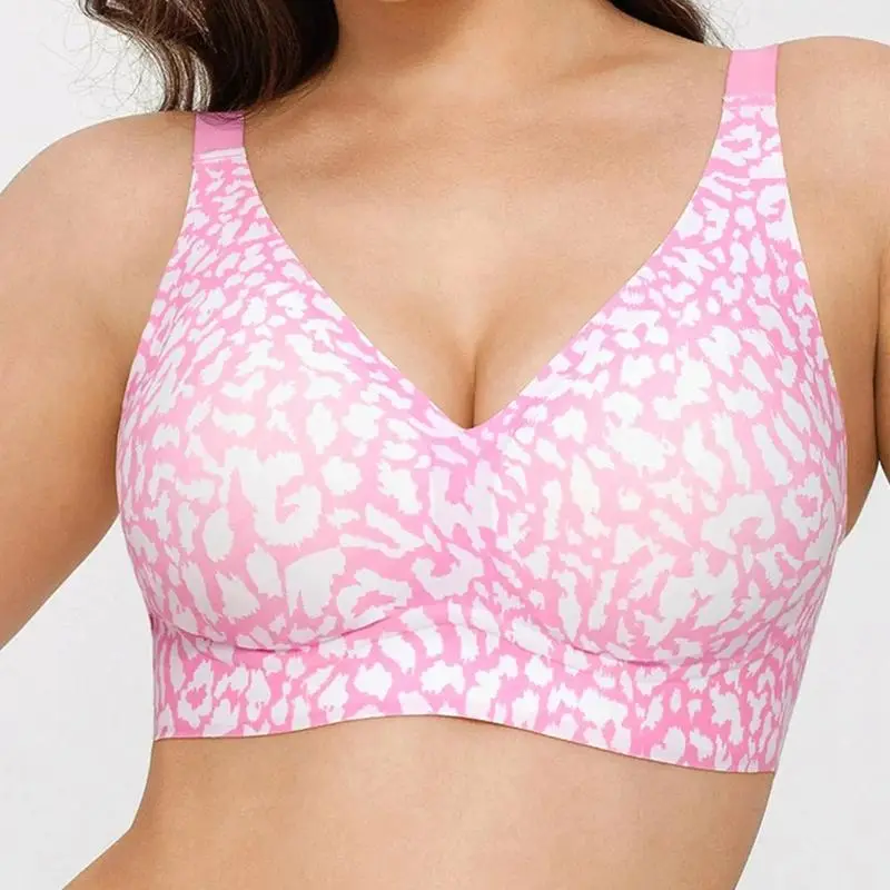 Jelly Wireless Womens Comfortable Wireless Bras Push Up Bralettes Seamless Tshirts Bras Deep V Everyday Bras