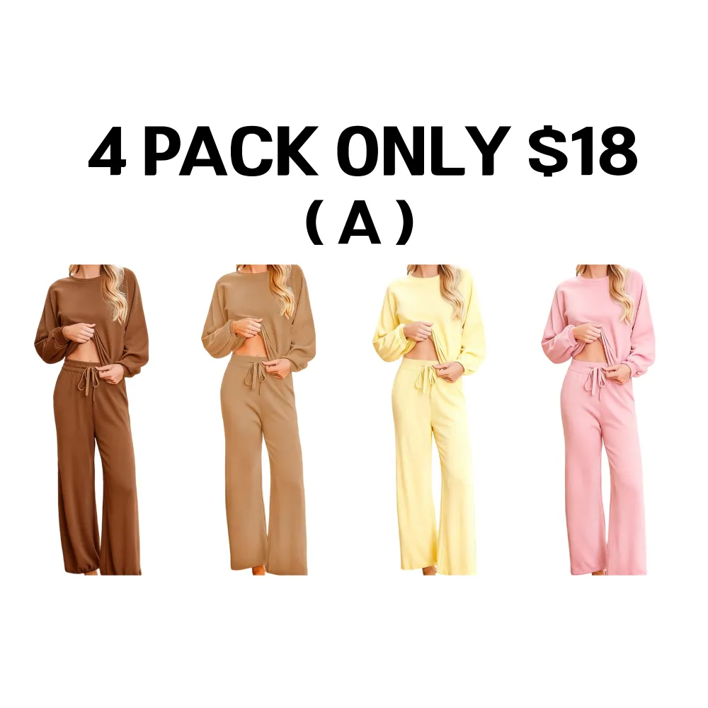 Womens Fall Winter Casual Solid Knitted 2 Piece Sets Long Sleeve Hoodie