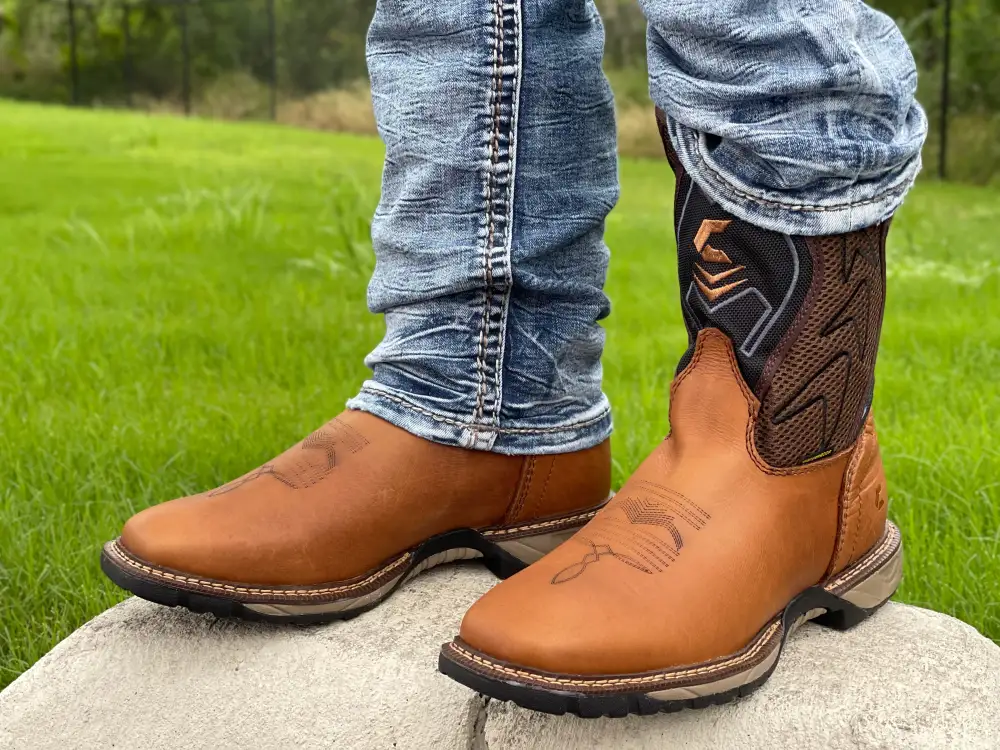 Men’s Tan Leather Non Steel Work Boots