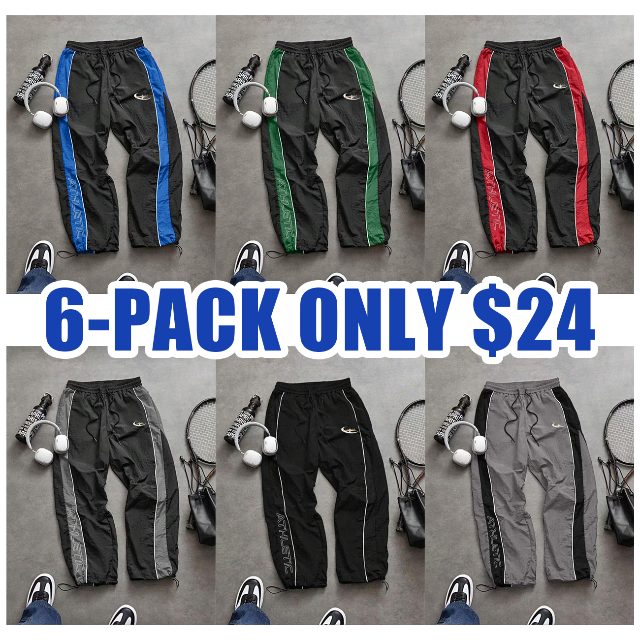 Men’s Casual Sport Jogger Pants with Elastic Cuffs