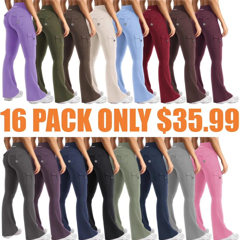 Women's Yoga Flare Leggings with Pockets Hidden