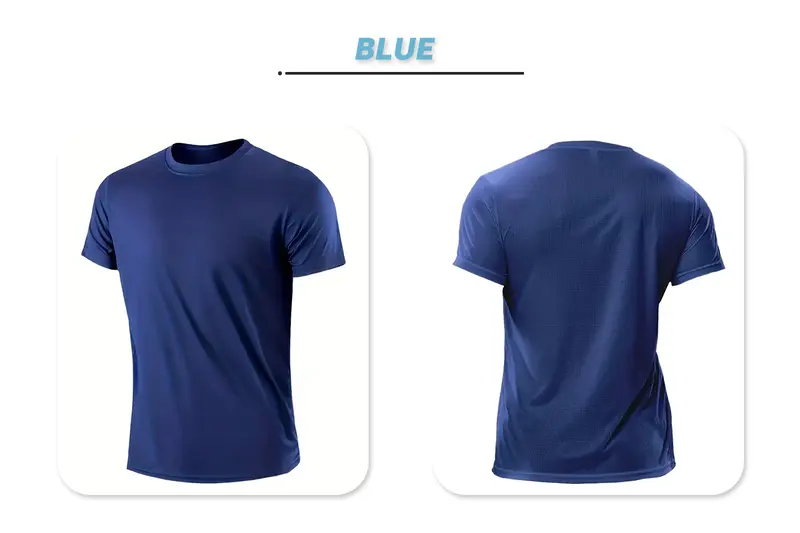 Men's 5-Pack Quick-Dry Crewneck T-Shirts – Breathable, Moisture-Wicking Sports Tees