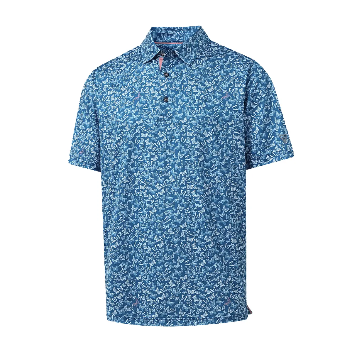Men’s Printed Polo Shirt, Quick Dry Performance Stretch Moisture-Wicking Breathable Golf Top