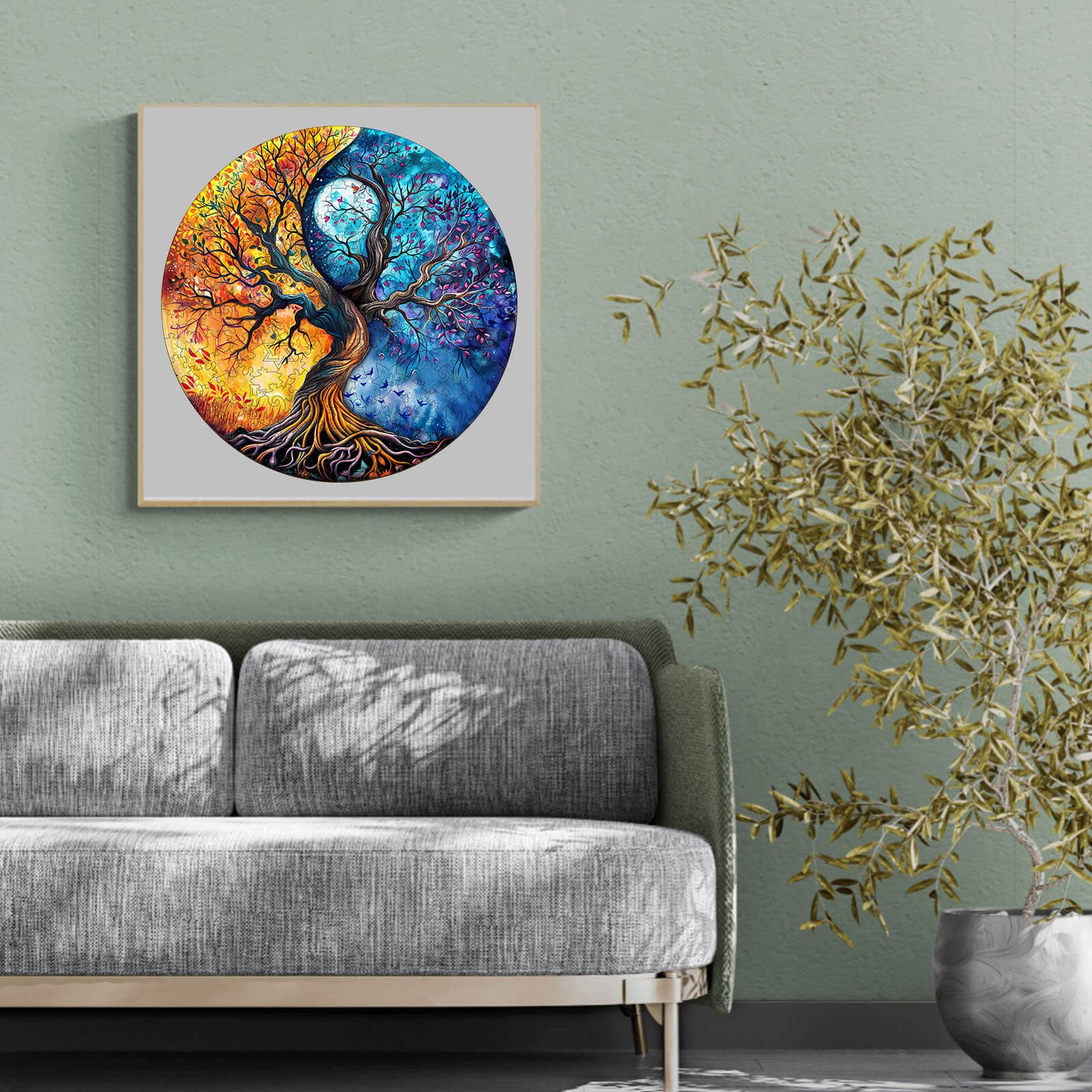 Yin Yang Tree of Life-9 Wooden Jigsaw Puzzle