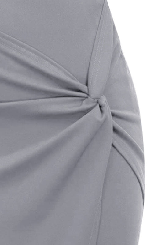 Pleated Solid Color Bodycon Midi Skirt