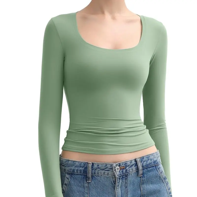 Women's Scoop Neck Long Sleeve Top