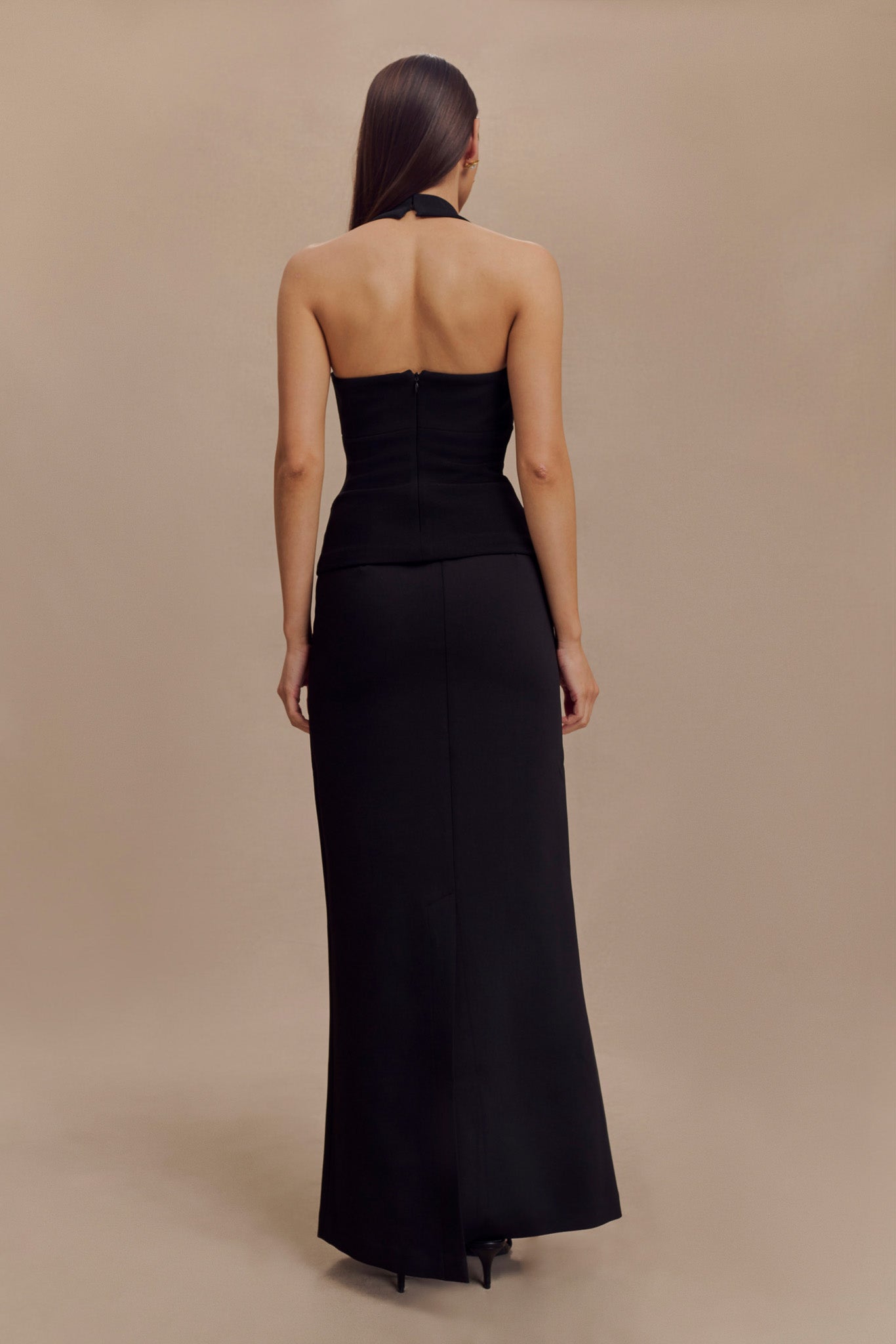 Black Suiting Halter Top