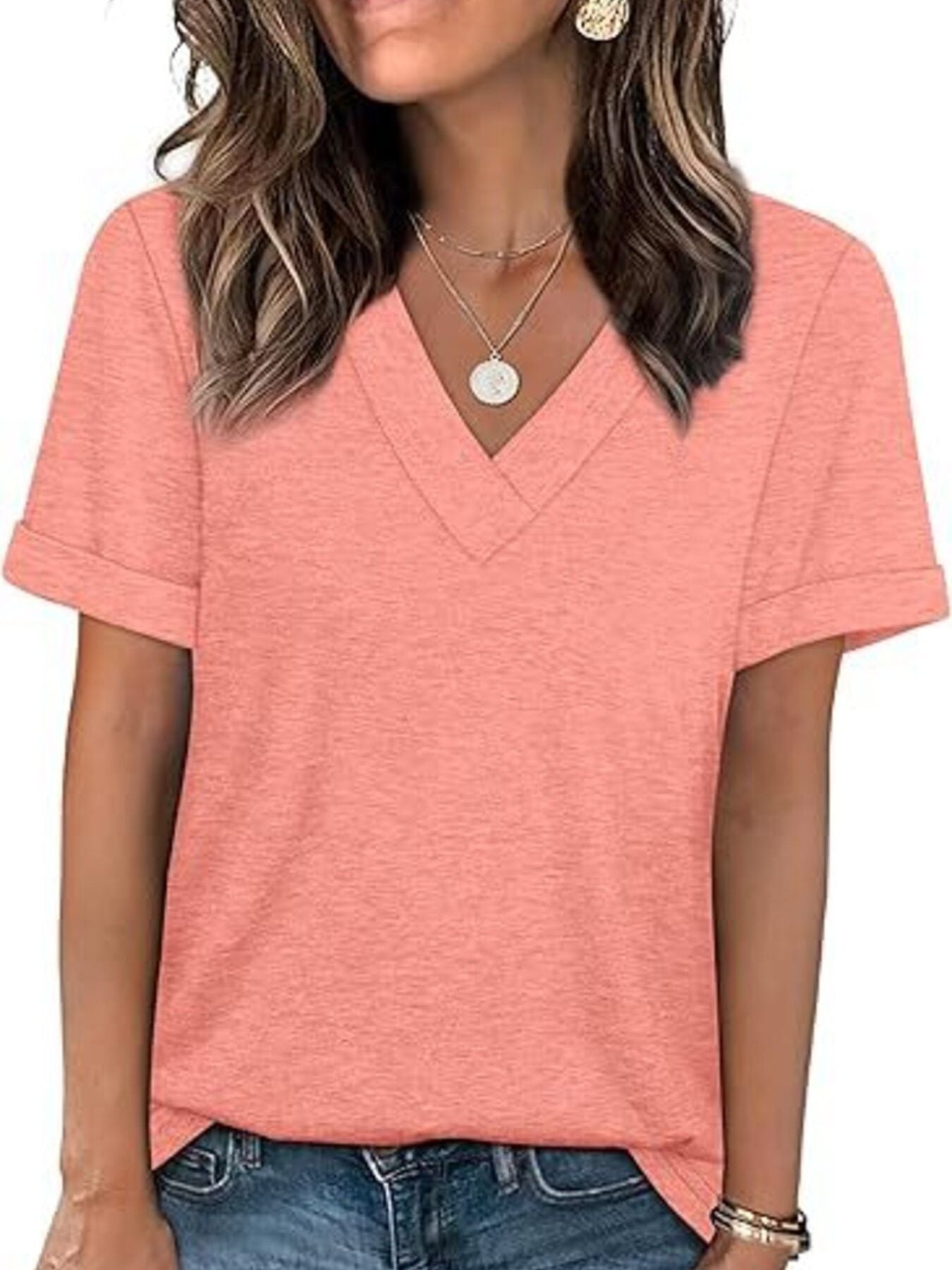 Casual V-Neck Short Sleeve T-Shirt