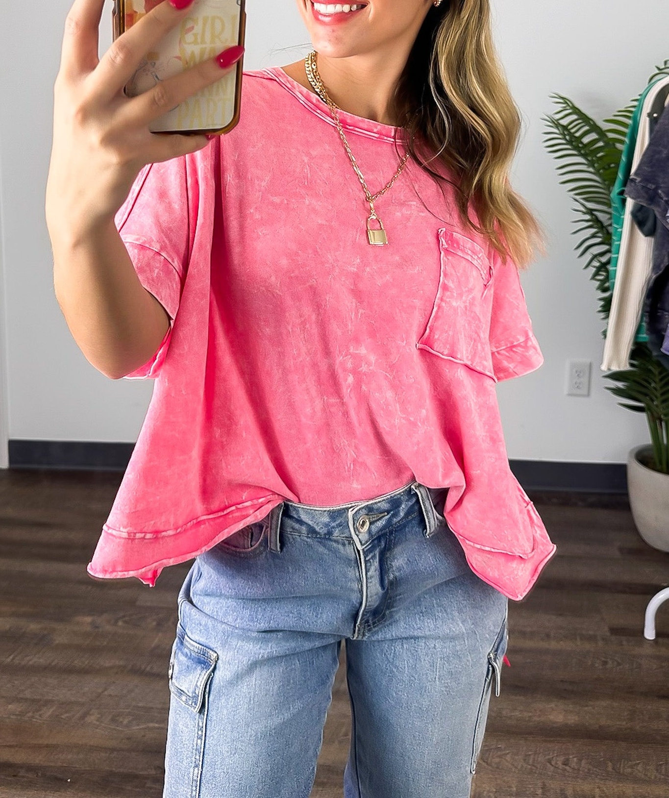 Vivid Aura Mineral Wash Oversized Tee