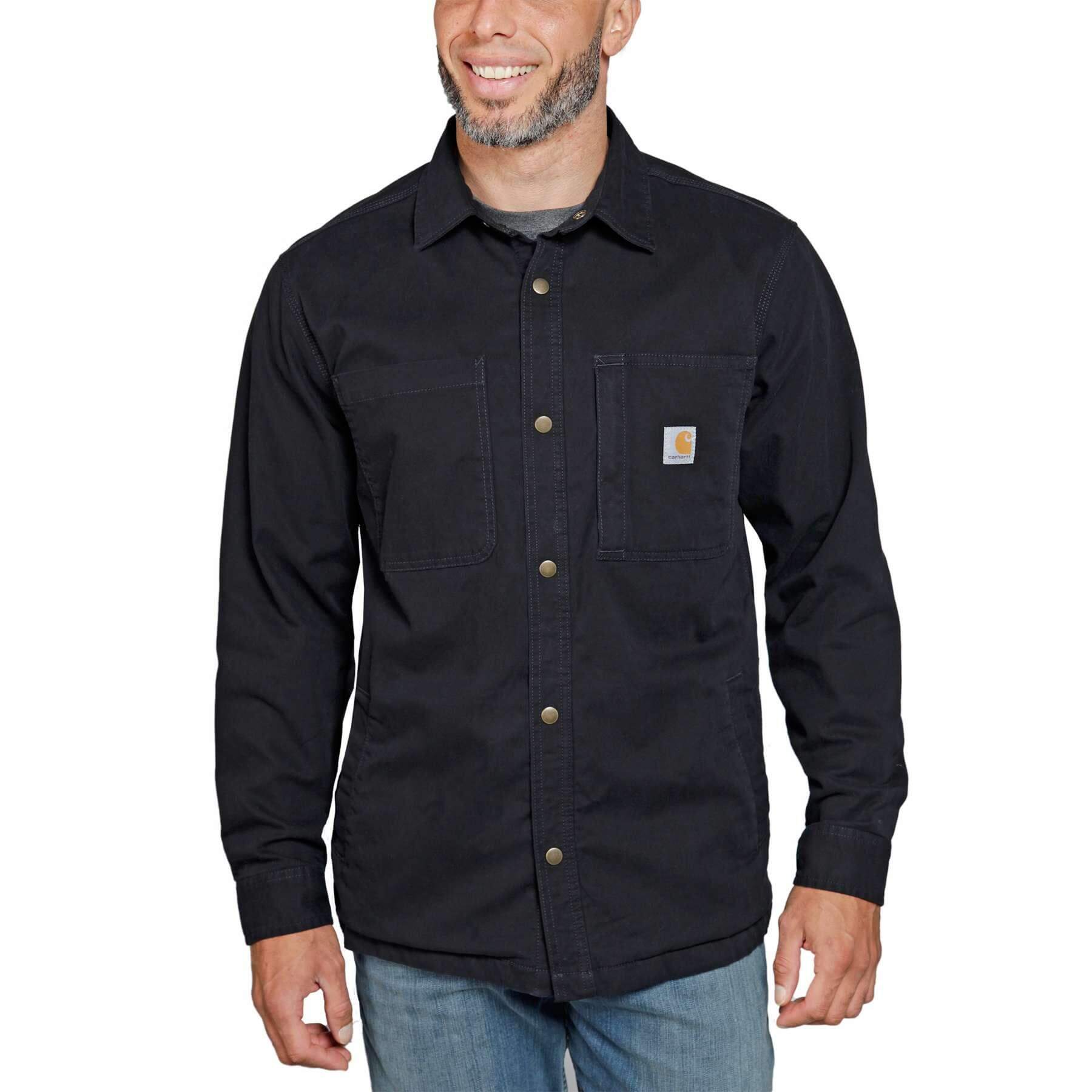 CHT Rugged Flex Relaxed fit Canvas Fleece Lined Snap-Front Shirt Jacket 105532