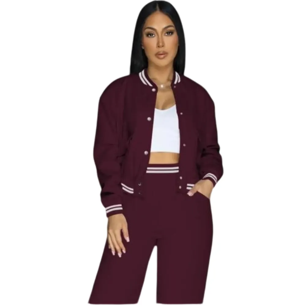 Women’s 2-Piece Baseball Jacket Set