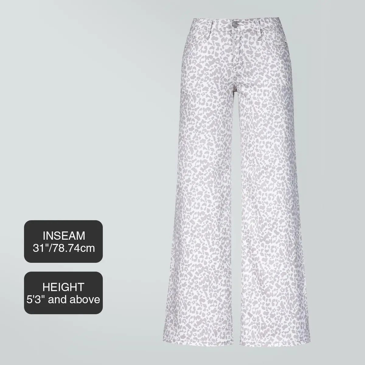 Women’s Mid-Low Rise Baggy Distressed Jeans – Stretchy Wide Leg Denim Pants