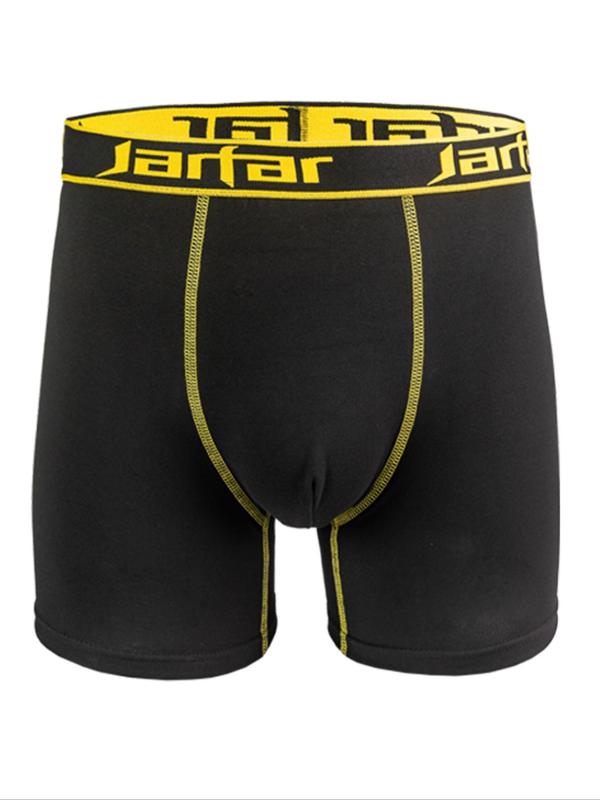 Men’s Breathable Stretch Boxer Briefs with Letter Waistband