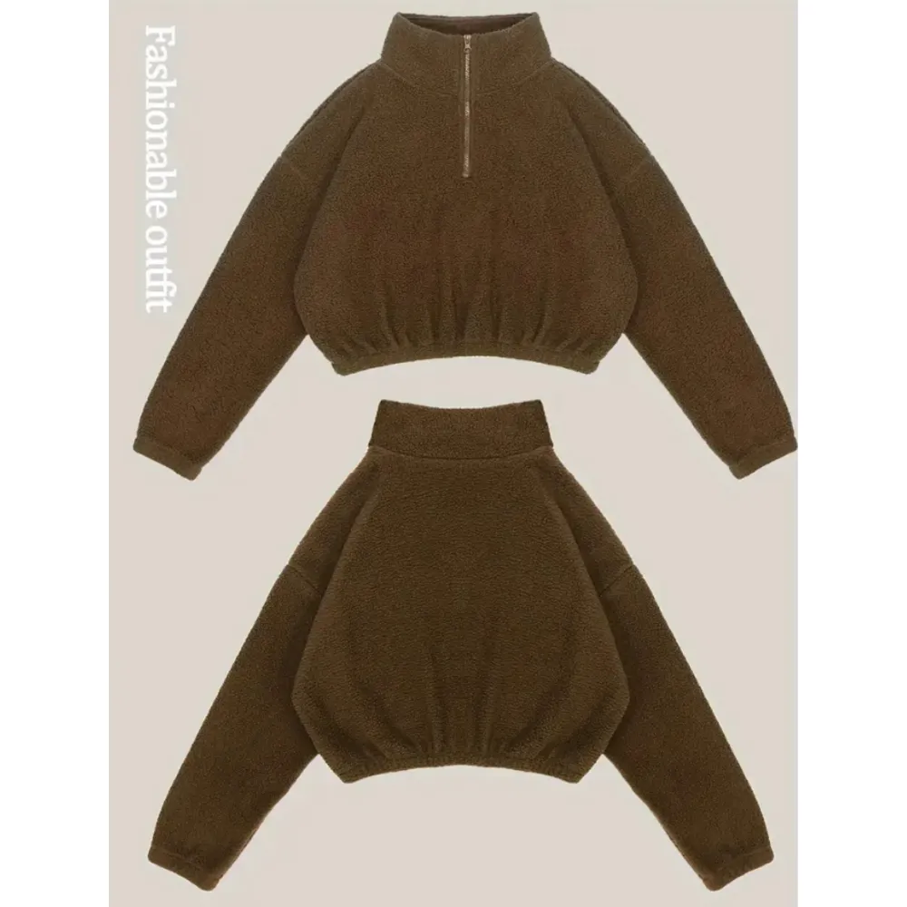 Women's 3-Piece Workout Set (Half-Zip Top, Bra, Yoga Pants)