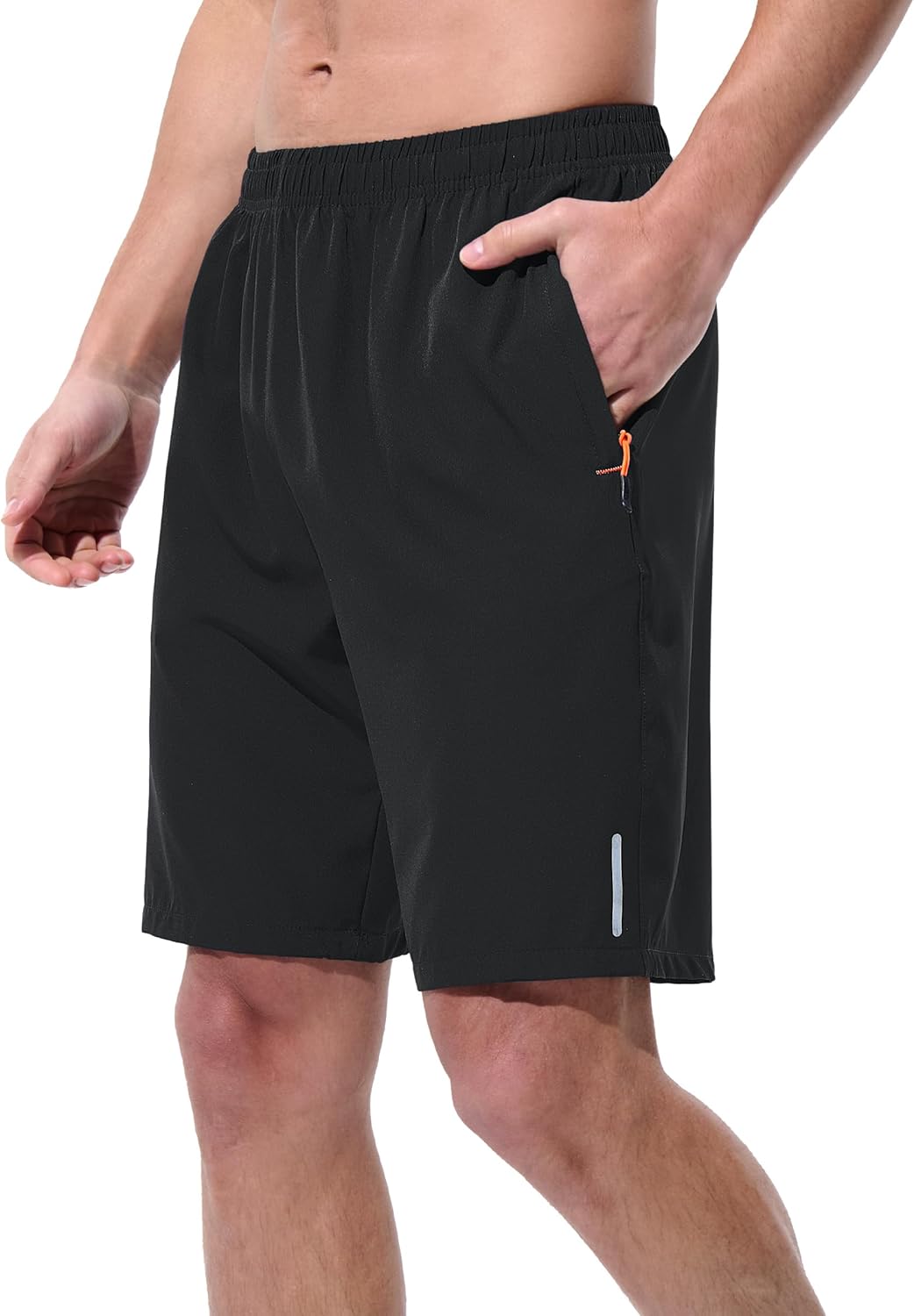 Mens Athletic Shorts Running Shorts Quick Dry Workout Shorts Lightweight Gym Basketball Shorts Zipper Pockets