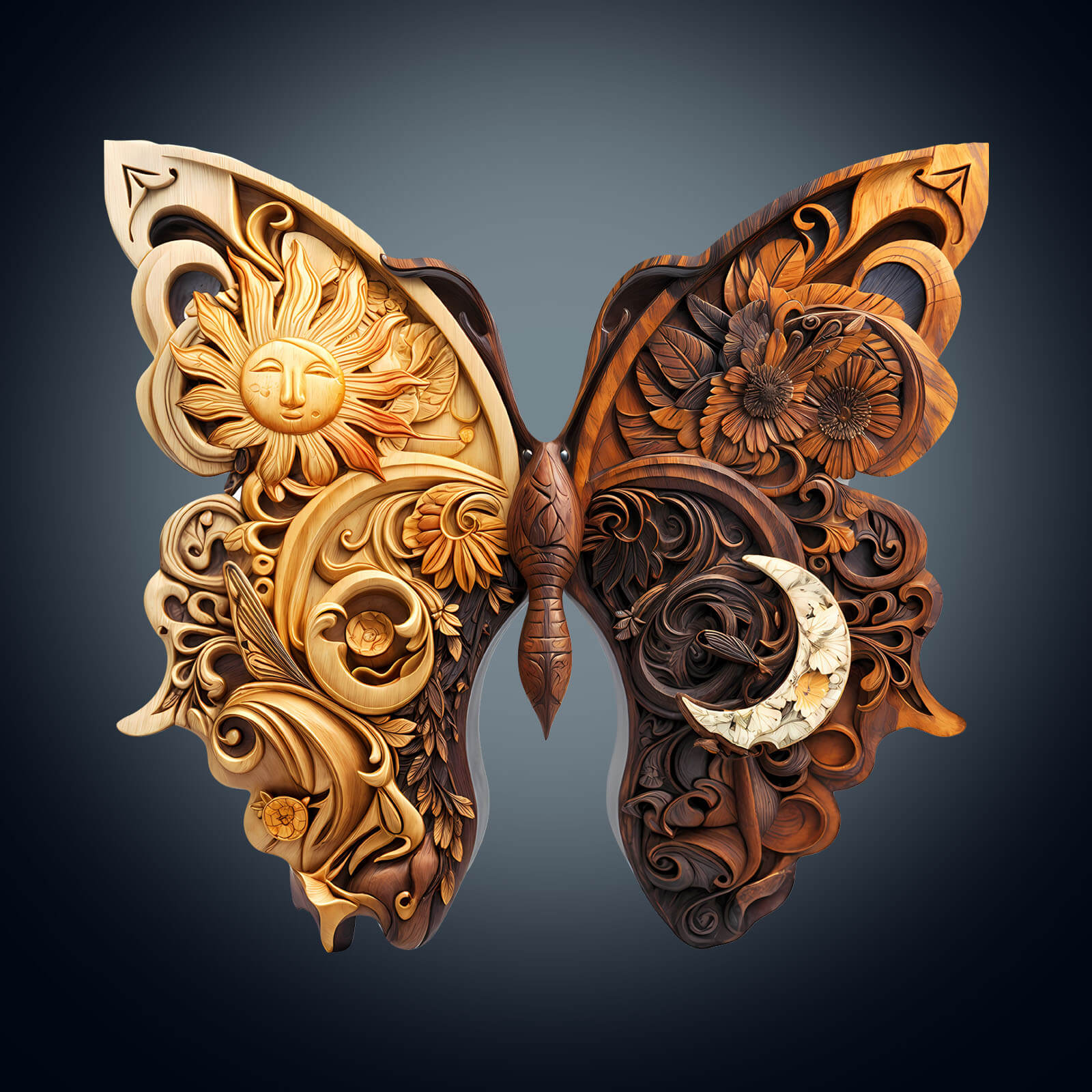 Yin Yang Butterfly Wooden Jigsaw Puzzle