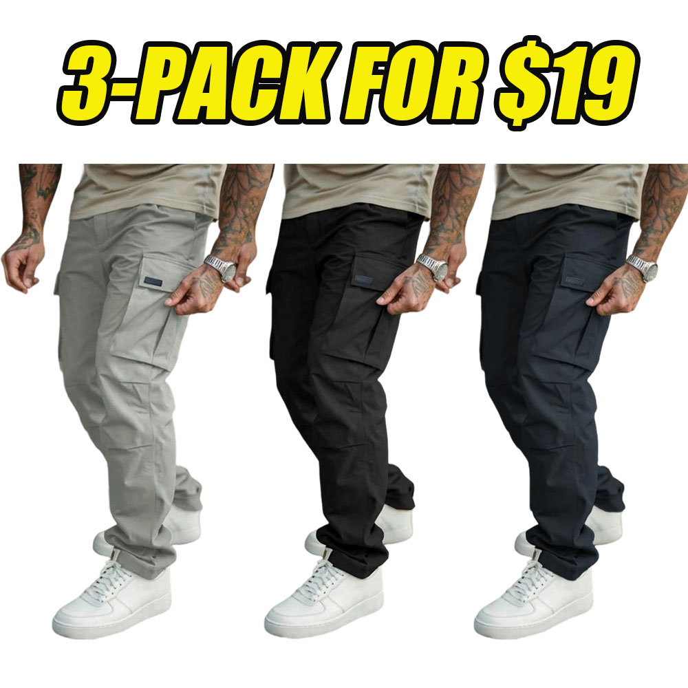 Men's Casual Cargo Pants with Pockets, Woven Fabric, Spring & Fall Wear, Comfortable Fit, Stylish Design for Daily Use