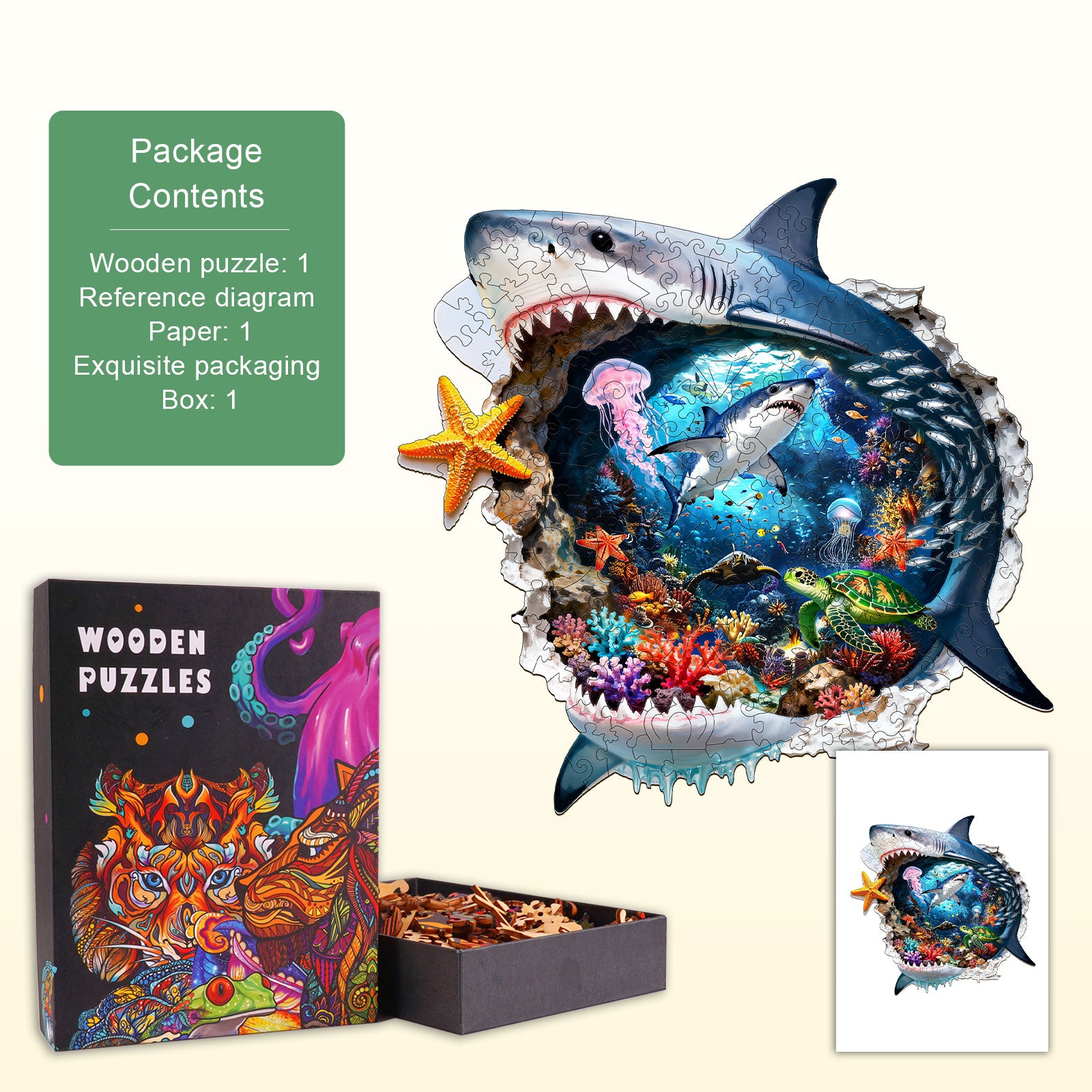 Shark Alert Wooden Jigsaw Puzzle