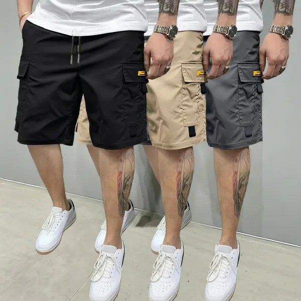Men's Multi-Pocket Cargo Shorts Casual Streetwear Set