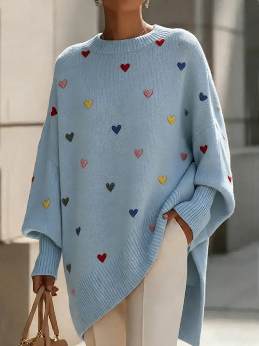 Sweater with a heart pattern
