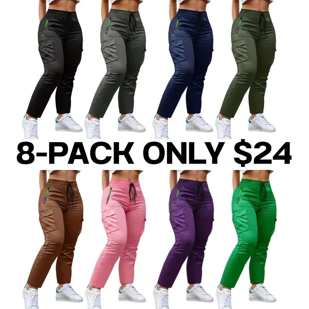 🔥8-Pack Women's Multi-Pocket Cargo Pants