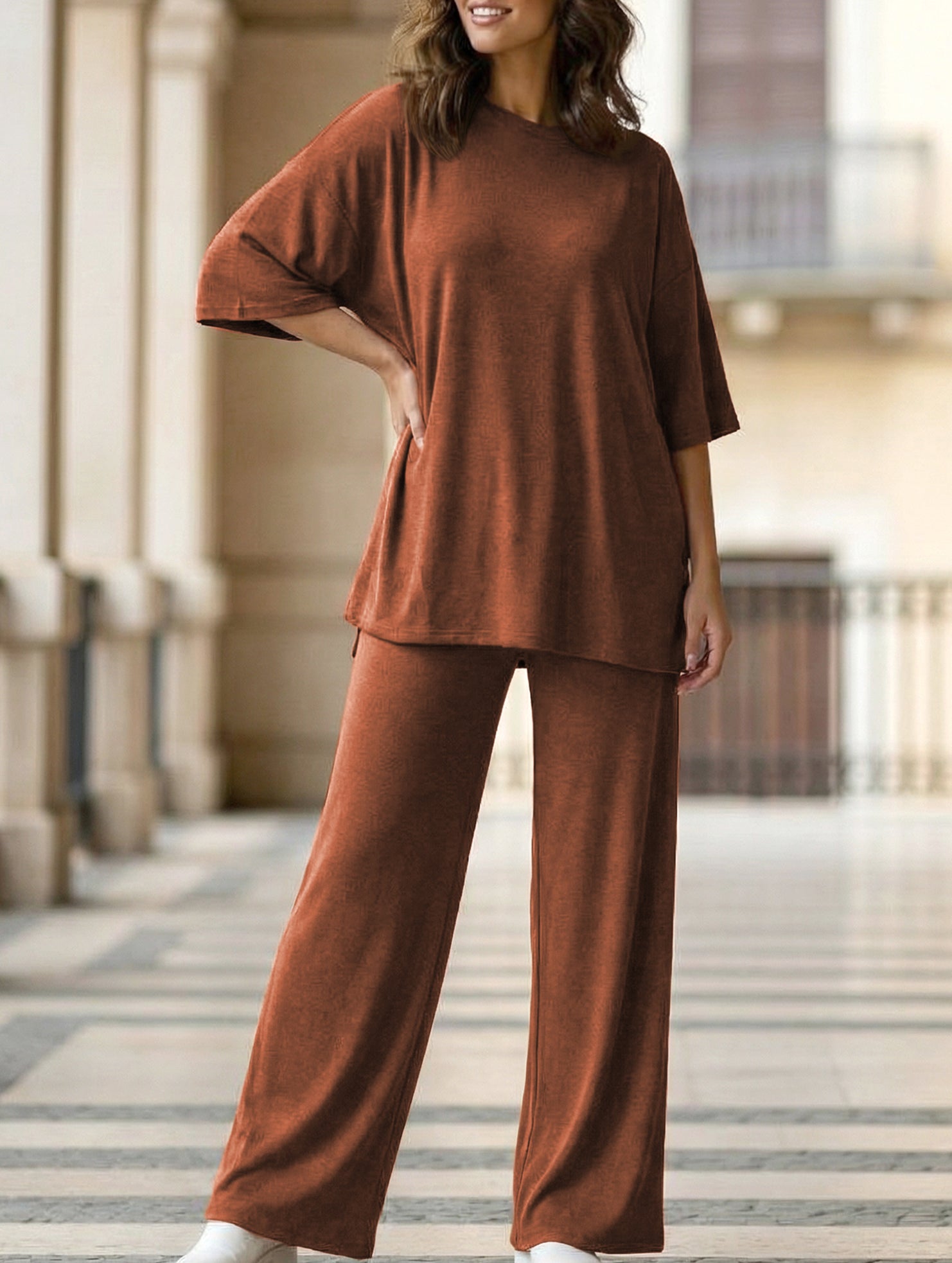 Loose Fit Casual Two Piece Set_CWSTB01013