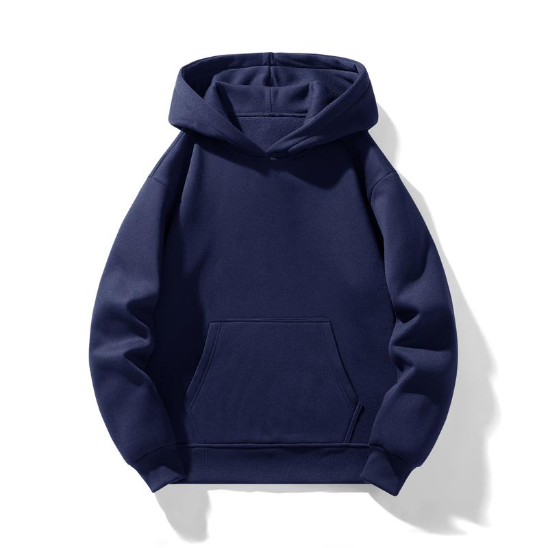 Men’s Essential Solid Color Hooded Sweatshirt – Casual Regular Fit
